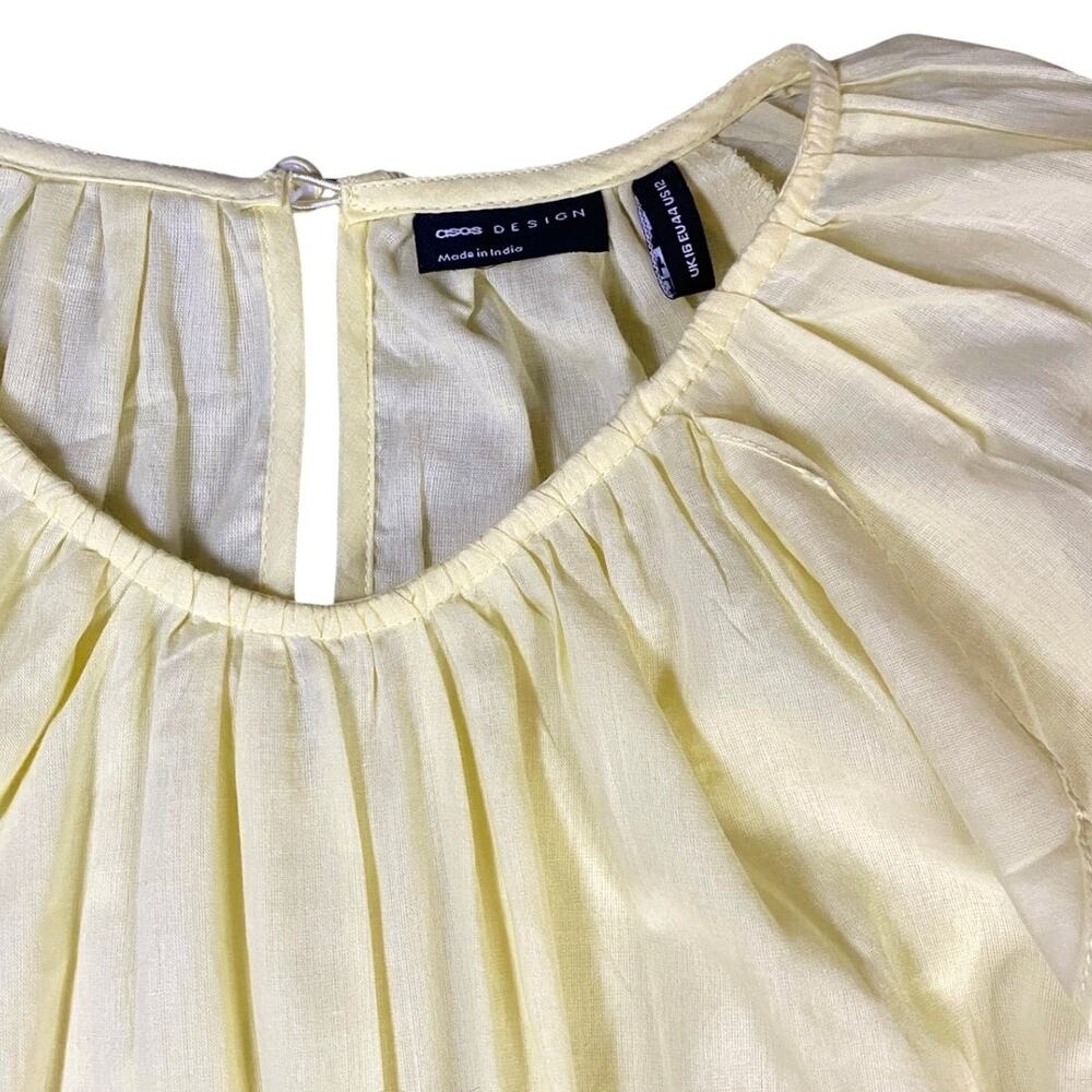 ASOS Designs Lemon Ruffle Ruched Maxi Dress NWT - 12 - Picture 5 of 7